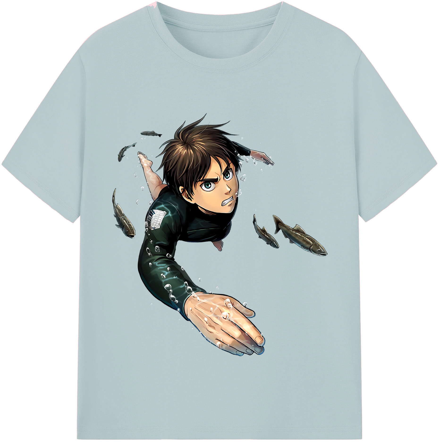 （画像用） 進撃の巨人 エレン･イェーガー Attack on Titan Eren Jäger 綿100％半袖Tシャツ（フロントプリント）